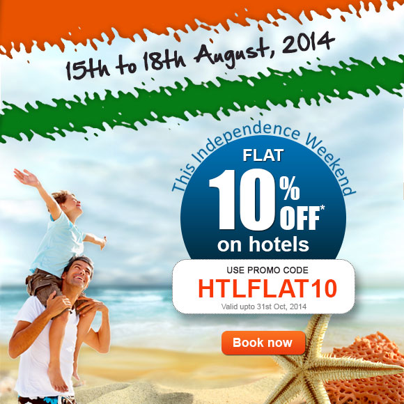 Flat 10% Off* on hotels